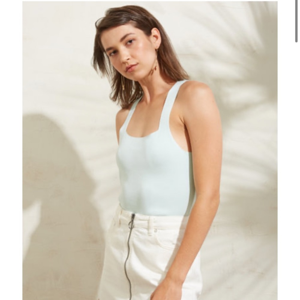 Abbeline Square Neck Mint Green Tank NWT